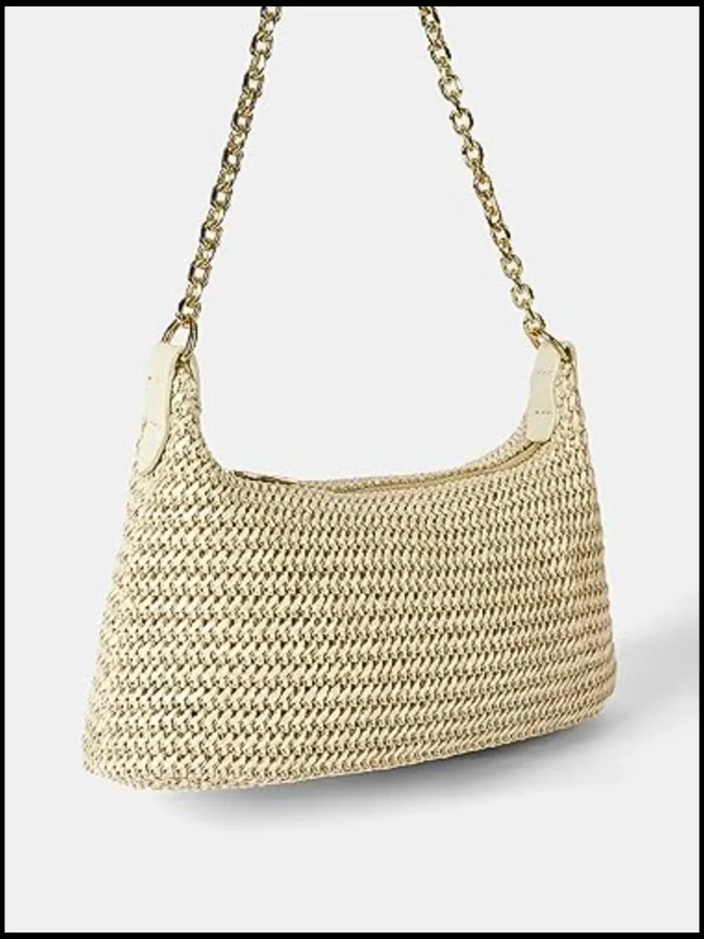 Straw Woven Shoulder Tote Handbag Casual Boho Beach Vacation Purse - Picture 4 of 7